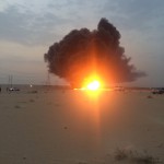 حادث انقلاب سيارة كويتيه في منطقة الابرق واصابة شابين كويتين