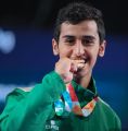 البطل السعودي لاعب منتخب الكاراتيه محمد عسيري أول لاعب يحقق ذهبية للأخضر بعد 46 عاما من المشاركات